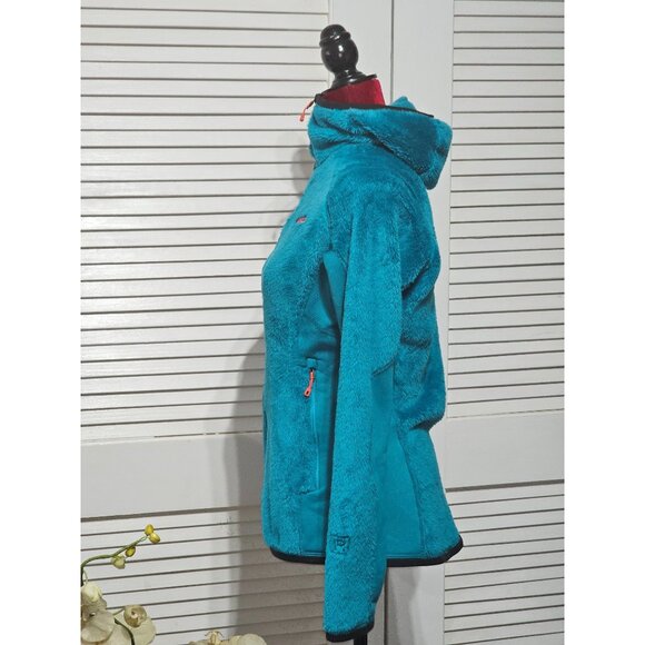 Patagonia Women's Turquoise R3 Hi-Loft Hoodie Fleece Jacket Full Zip Sz M 2980 - Picture 3 of 12